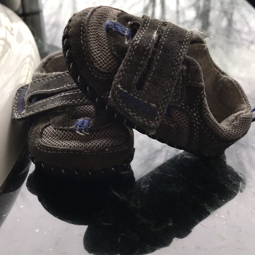 Pediped grey/blue Hayden shoes. 6-12 month.